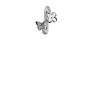 Image of Christina Collect hvid emaljeret firkløver sølv tubes / ring